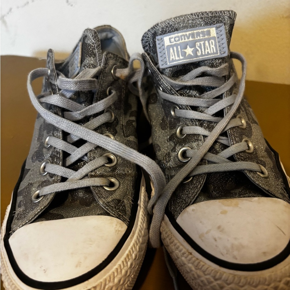 Converse Kids Silver and Gray Sneakers - Picture 2 of 6